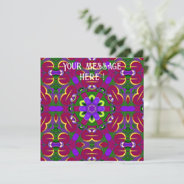 Hearts painting kaleidoscope card (Standing Front)