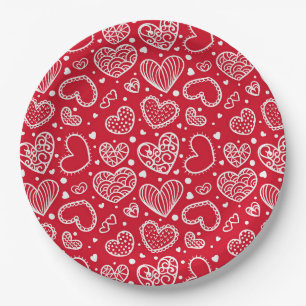 Hearts Paper Plate