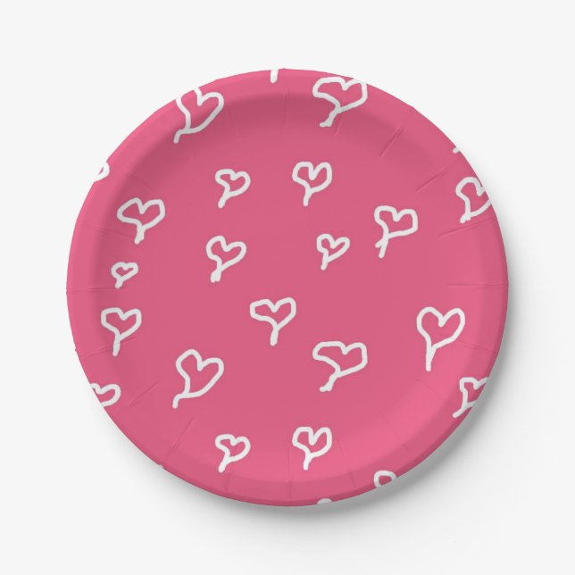 Hearts Paper Plates (Front)