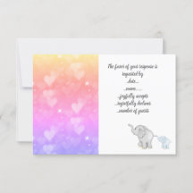Hearts pastel rsvp response card