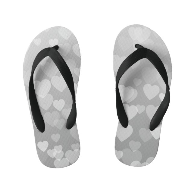 Hearts Pattern 17 Kid's Jandals (Footbed)