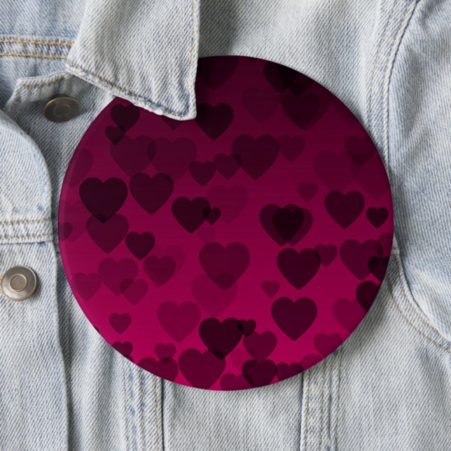 Hearts Pattern 18 6 Cm Round Badge (In Situ)