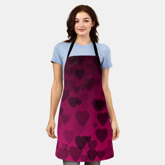 Hearts Pattern 18 Apron (Worn)