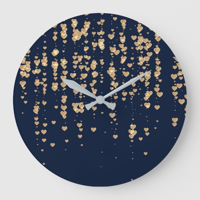 Hearts Pattern 23 Large Clock (Front)