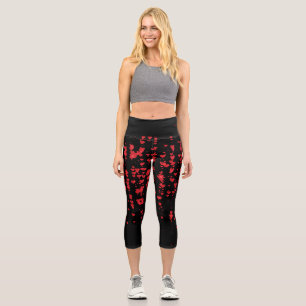 Hearts Pattern 24 Capri Leggings