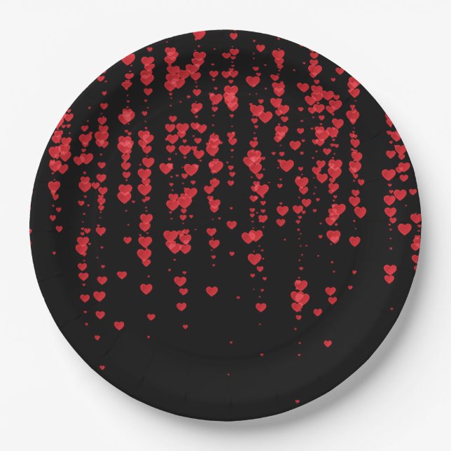 Hearts Pattern 24 Paper Plate (Front)