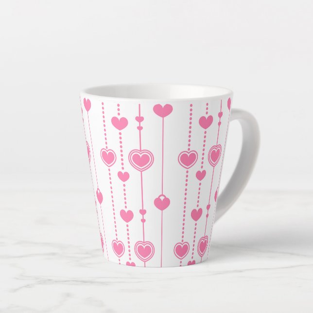 Hearts Pattern 26 Latte Mug (Right Angle)