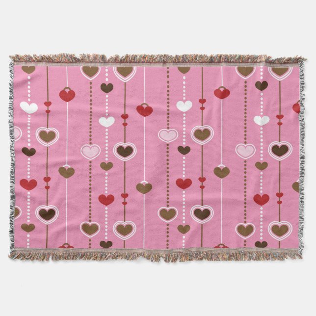 Hearts Pattern 27 Throw Blanket (Front)