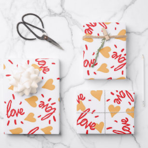 Hearts Pattern 27 Wrapping Paper Sheet