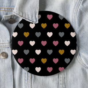 Hearts Pattern 30 6 Cm Round Badge