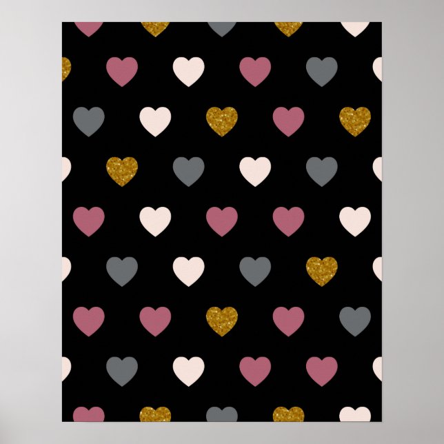 Hearts Pattern 30 Poster (Front)