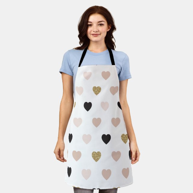 Hearts Pattern 31 Apron (Worn)