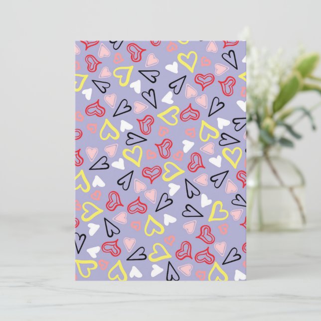 Hearts Pattern 31 Thank You Card (Standing Front)