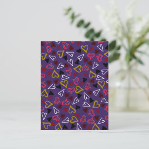 Hearts Pattern 32 Holiday Postcard