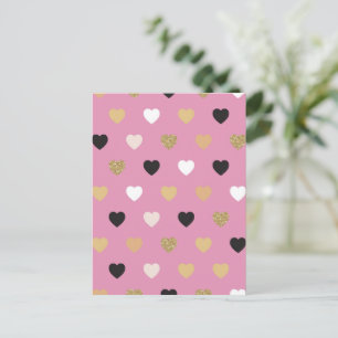 Hearts Pattern 32 Holiday Postcard