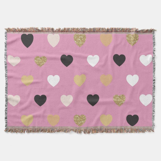 Hearts Pattern 32 Throw Blanket (Front)