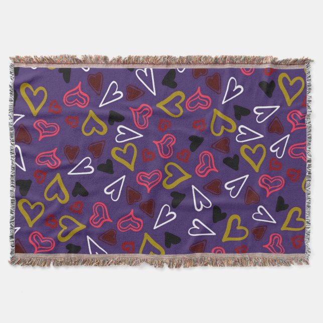 Hearts Pattern 32 Throw Blanket (Front)