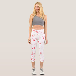 Hearts Pattern 33 Capri Leggings