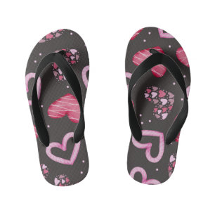Hearts Pattern 34 Kid's Jandals