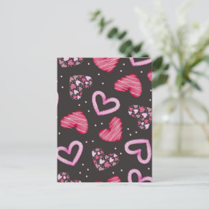 Hearts Pattern 34 Postcard