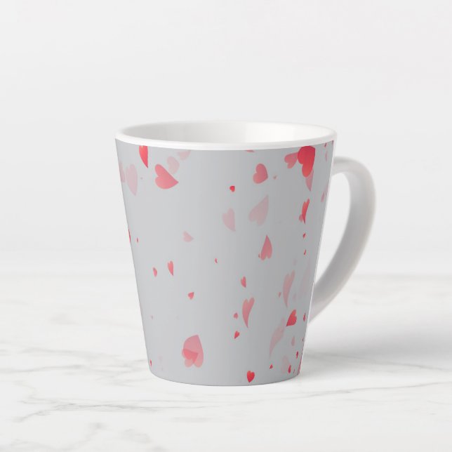 Hearts Pattern 37 Latte Mug (Right Angle)