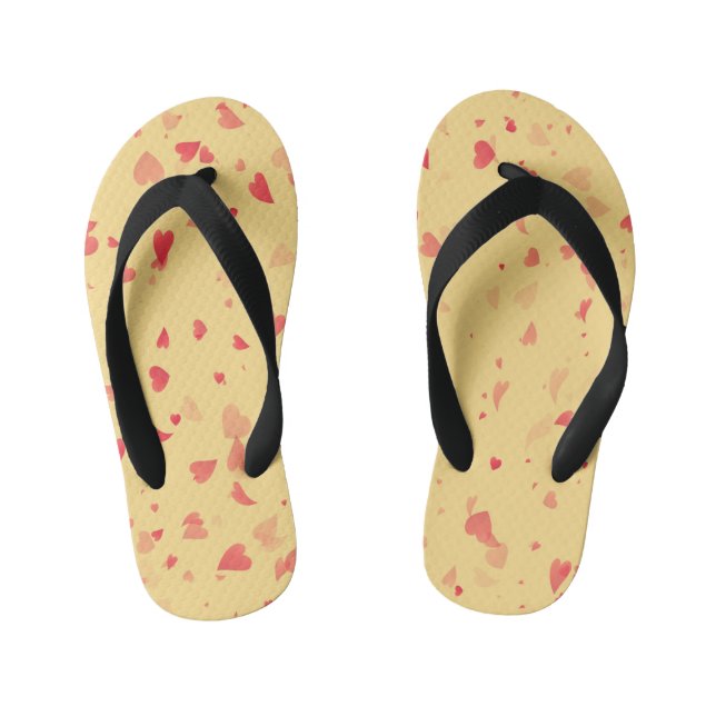 Hearts Pattern 38 Kid's Jandals (Footbed)