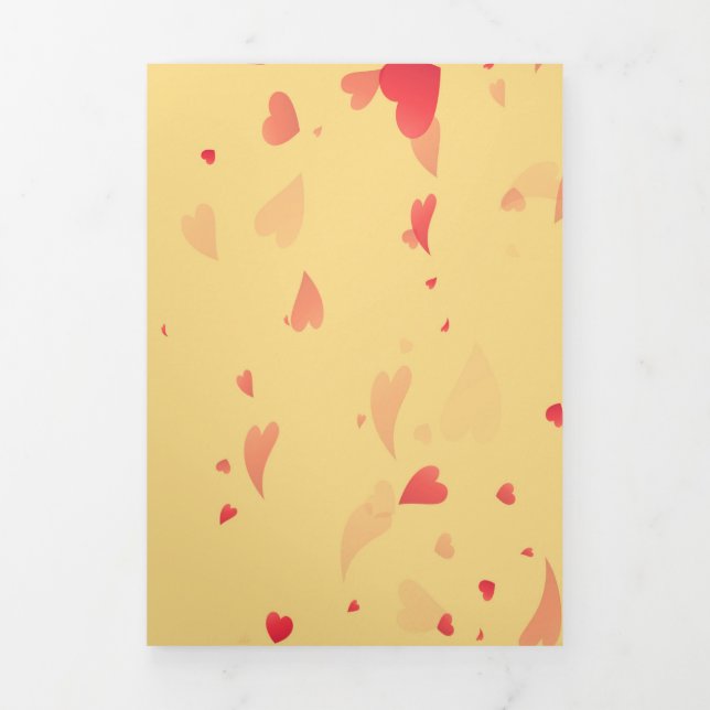 Hearts Pattern 38 Tri-Fold Holiday Card (Cover)
