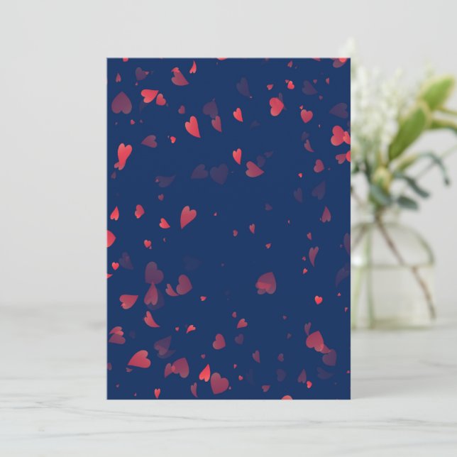 Hearts Pattern 40 Thank You Card (Standing Front)