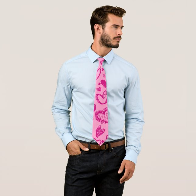 Hearts Pattern 58 Tie (In Situ)