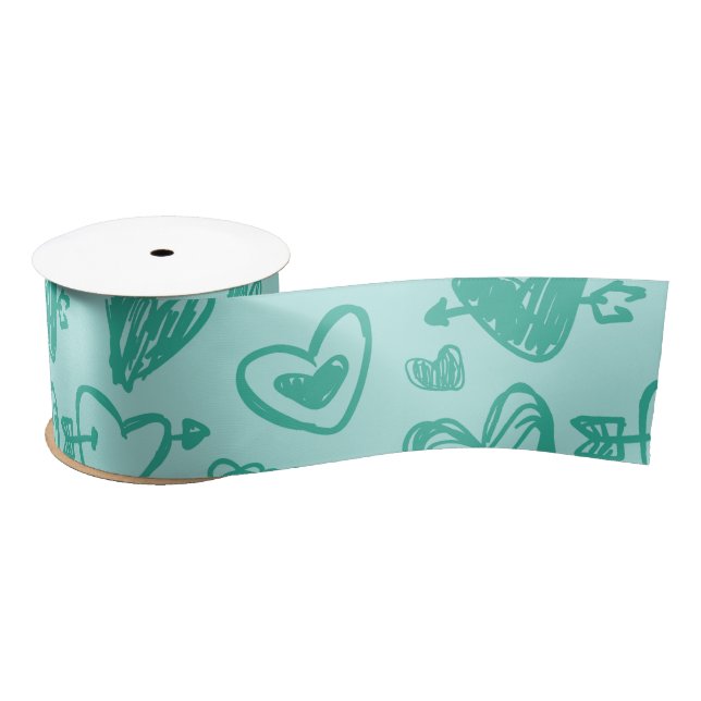 Hearts Pattern 60 Satin Ribbon (Spool)