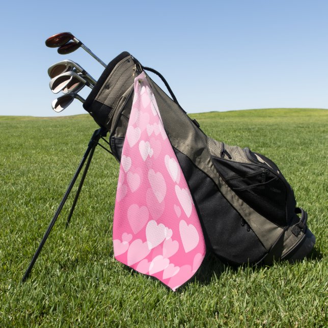 Hearts Pattern 73.2 Golf Towel (Green)