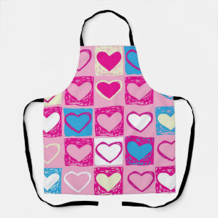 Hearts pattern apron