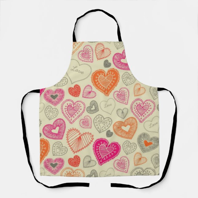 Hearts pattern apron (Front)