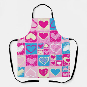 Hearts pattern apron