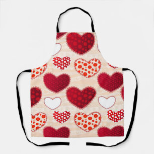 Hearts pattern apron