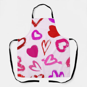 Hearts pattern apron