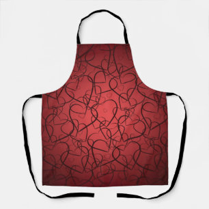Hearts pattern apron