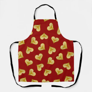 Hearts pattern apron