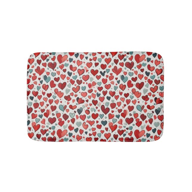 Hearts pattern bath mat (Front)
