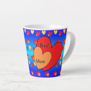 Hearts Pattern Best Mum Latte Mug
