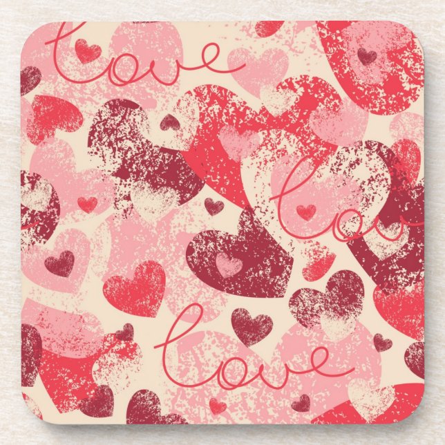 Hearts pattern coaster (Front)