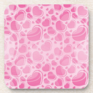 Hearts pattern coaster