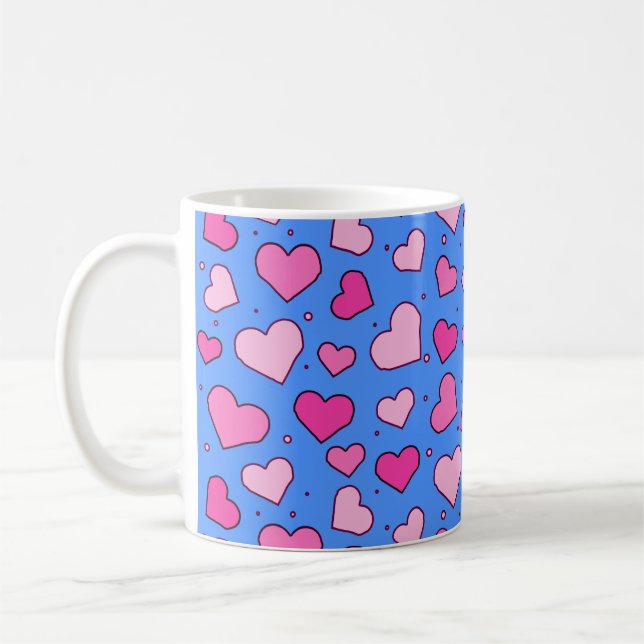 Hearts Pattern Coffee Mug (Left)