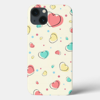 Hearts Pattern – Cute Love Design iPhone 13 Case