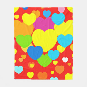 Hearts Pattern Design Fleece Blanket