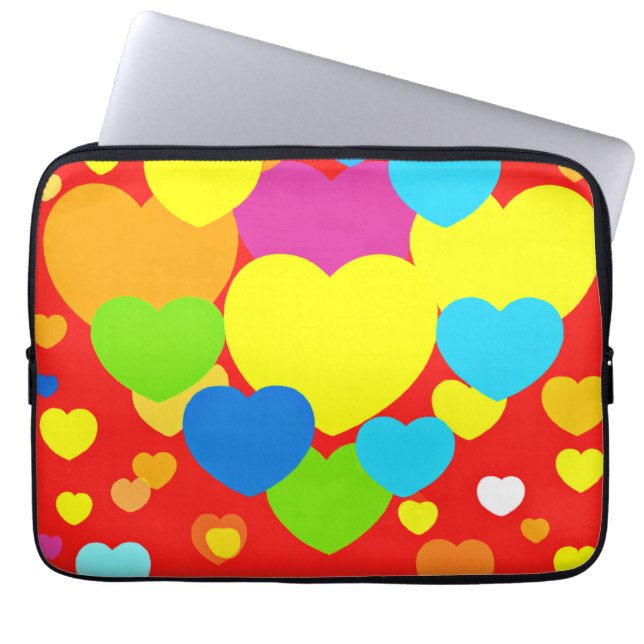 Hearts Pattern Design Laptop Sleeve (Front)