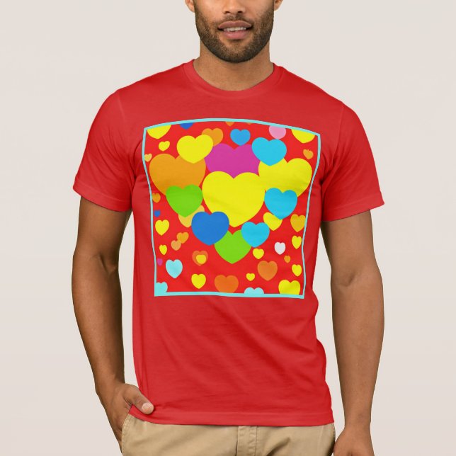 Hearts Pattern Design T-Shirt (Front)
