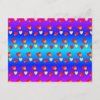 Hearts Pattern DIY Postcard