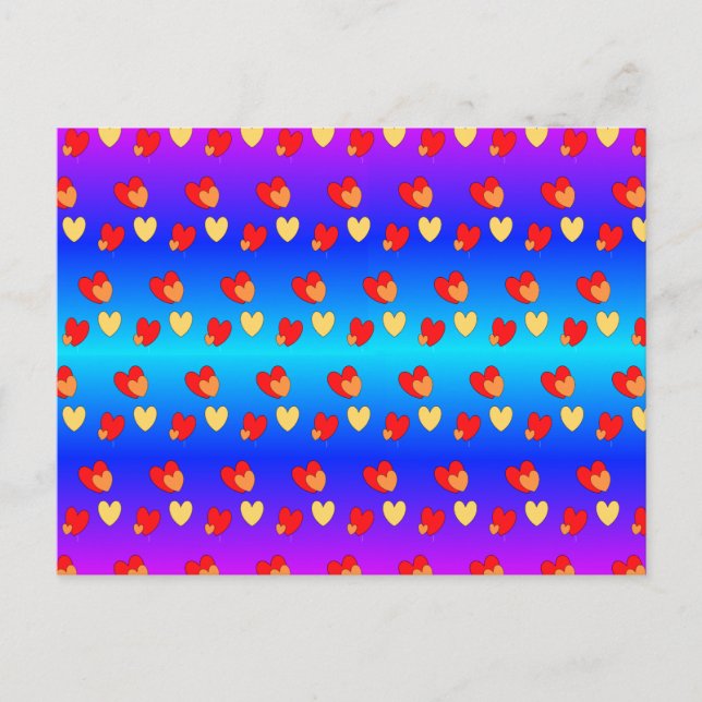 Hearts Pattern DIY Postcard (Front)