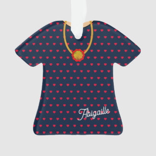 Hearts Pattern Dress & Pendant Christmas TShirt Ornament